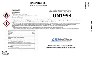 Cri Sanitize 80 76748 0180 3 (pail)